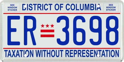 DC license plate ER3698