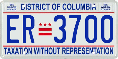 DC license plate ER3700