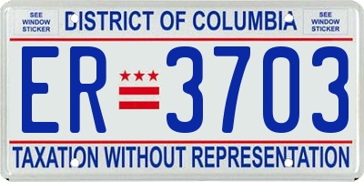DC license plate ER3703