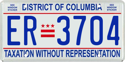DC license plate ER3704