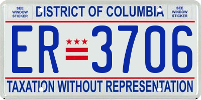 DC license plate ER3706