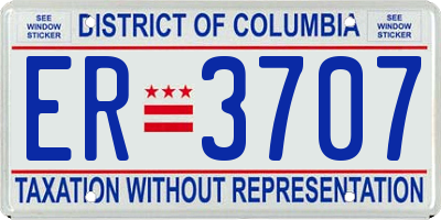 DC license plate ER3707