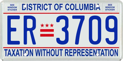 DC license plate ER3709