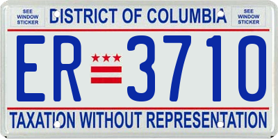 DC license plate ER3710