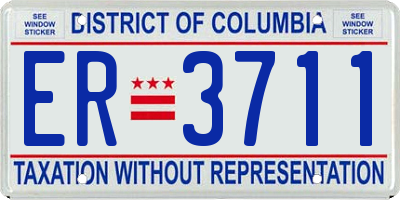 DC license plate ER3711