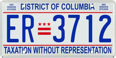 DC license plate ER3712