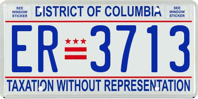 DC license plate ER3713