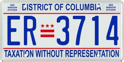 DC license plate ER3714