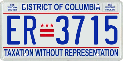 DC license plate ER3715