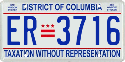 DC license plate ER3716