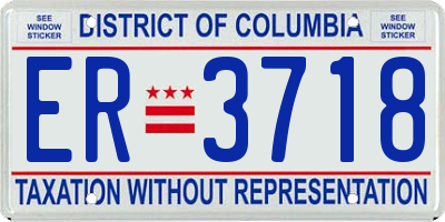 DC license plate ER3718