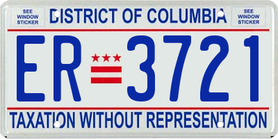 DC license plate ER3721