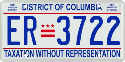 DC license plate ER3722