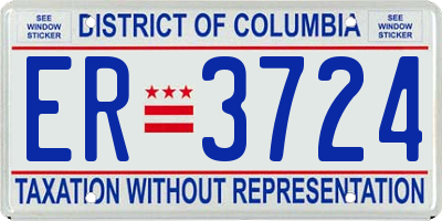 DC license plate ER3724