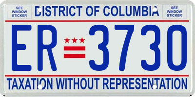 DC license plate ER3730