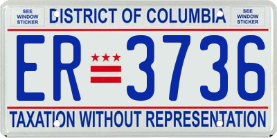 DC license plate ER3736