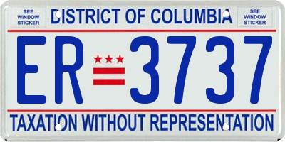 DC license plate ER3737