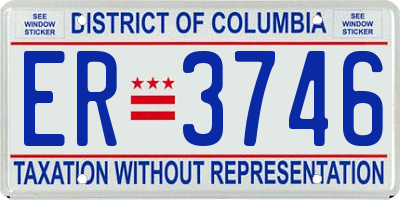 DC license plate ER3746