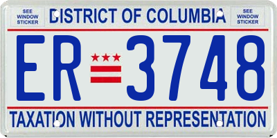 DC license plate ER3748