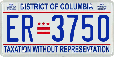 DC license plate ER3750