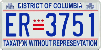 DC license plate ER3751