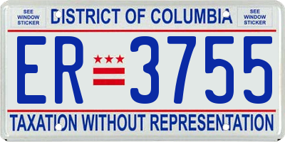 DC license plate ER3755