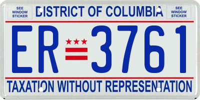 DC license plate ER3761