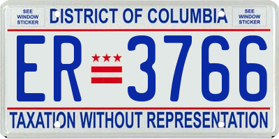 DC license plate ER3766