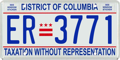 DC license plate ER3771