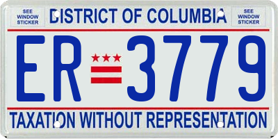 DC license plate ER3779