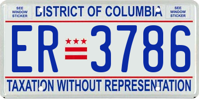 DC license plate ER3786