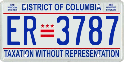 DC license plate ER3787