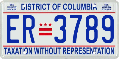 DC license plate ER3789