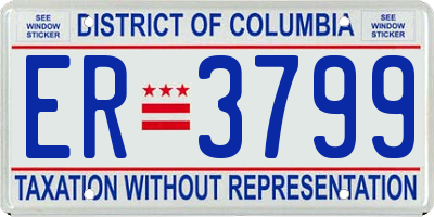 DC license plate ER3799