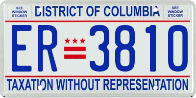 DC license plate ER3810
