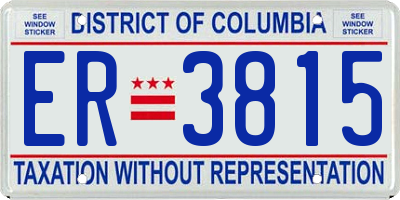 DC license plate ER3815