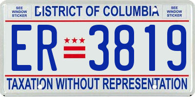 DC license plate ER3819