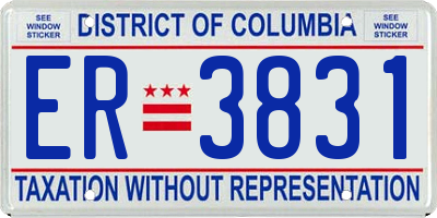 DC license plate ER3831