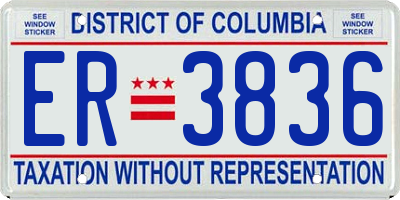 DC license plate ER3836