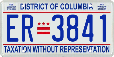 DC license plate ER3841