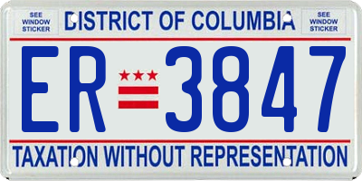 DC license plate ER3847