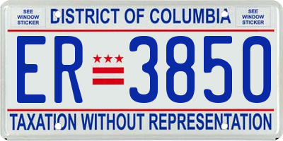 DC license plate ER3850