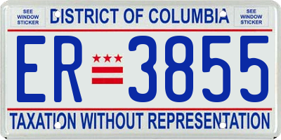 DC license plate ER3855