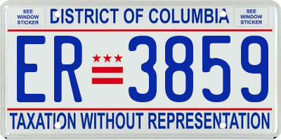 DC license plate ER3859
