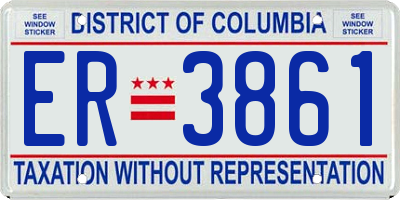 DC license plate ER3861