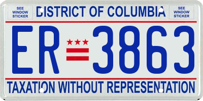 DC license plate ER3863