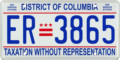 DC license plate ER3865