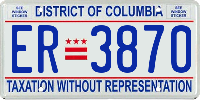 DC license plate ER3870