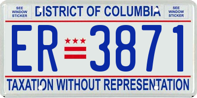DC license plate ER3871