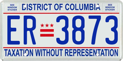 DC license plate ER3873